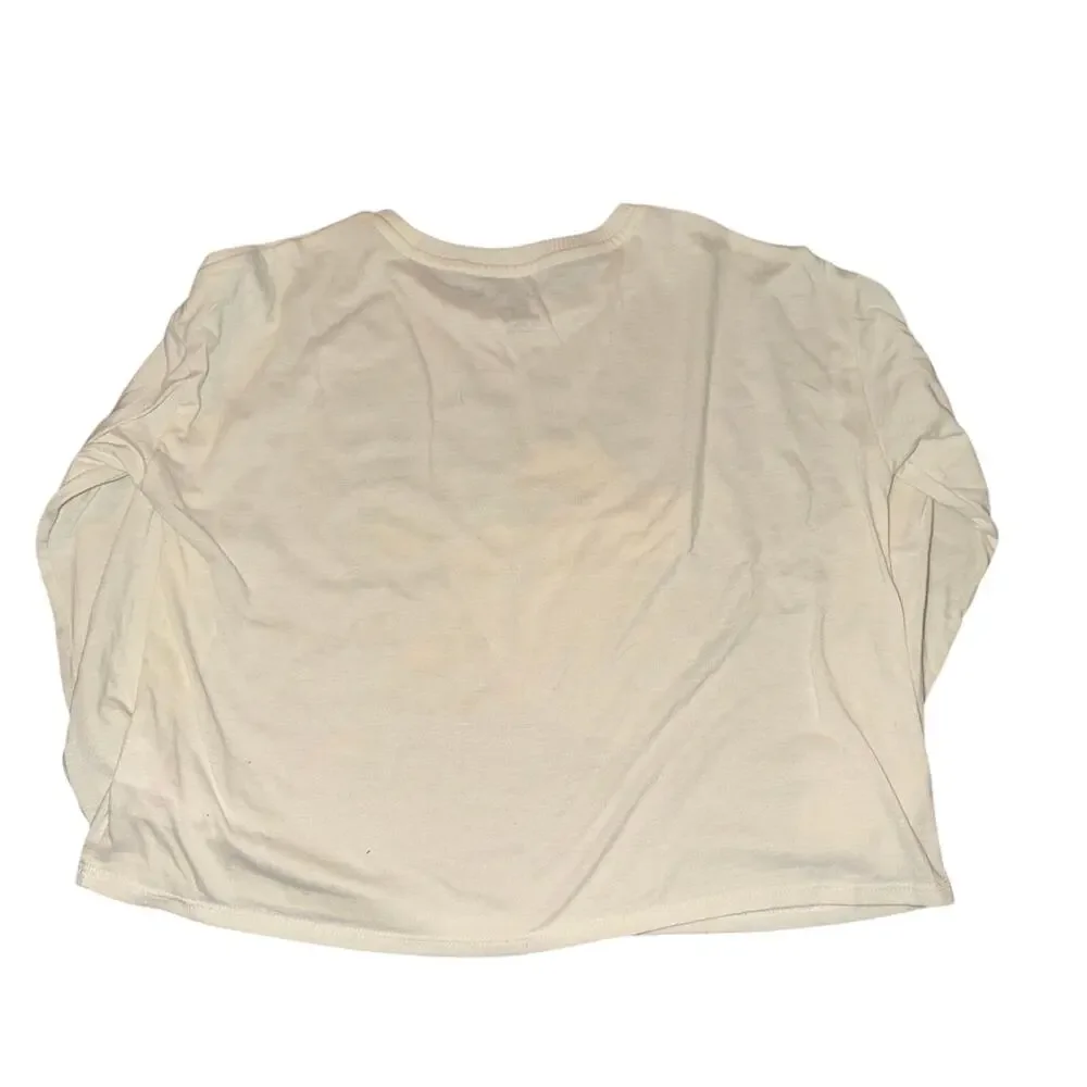 Justice Sleep Long Sleeve Shirt Girl's Size 12 Cream Find Time To Dream Flowers